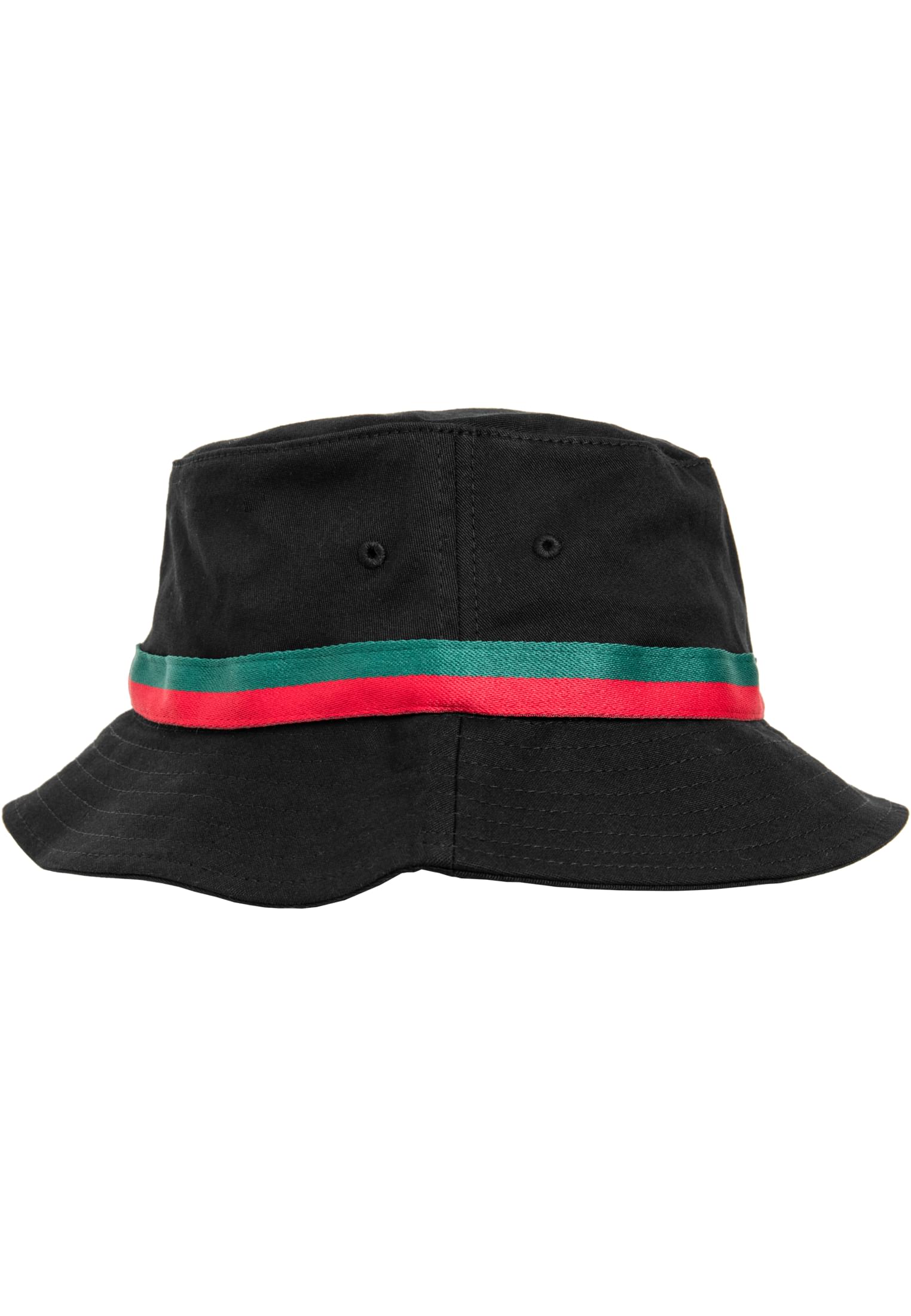 Καπέλο Ψαρέματος Stripe Bucket Hat με Δίχρωμη Ζώνη 5003S-01269 Flexfit Black Firered Green αξεσουάρ Καπέλα Simple Wear