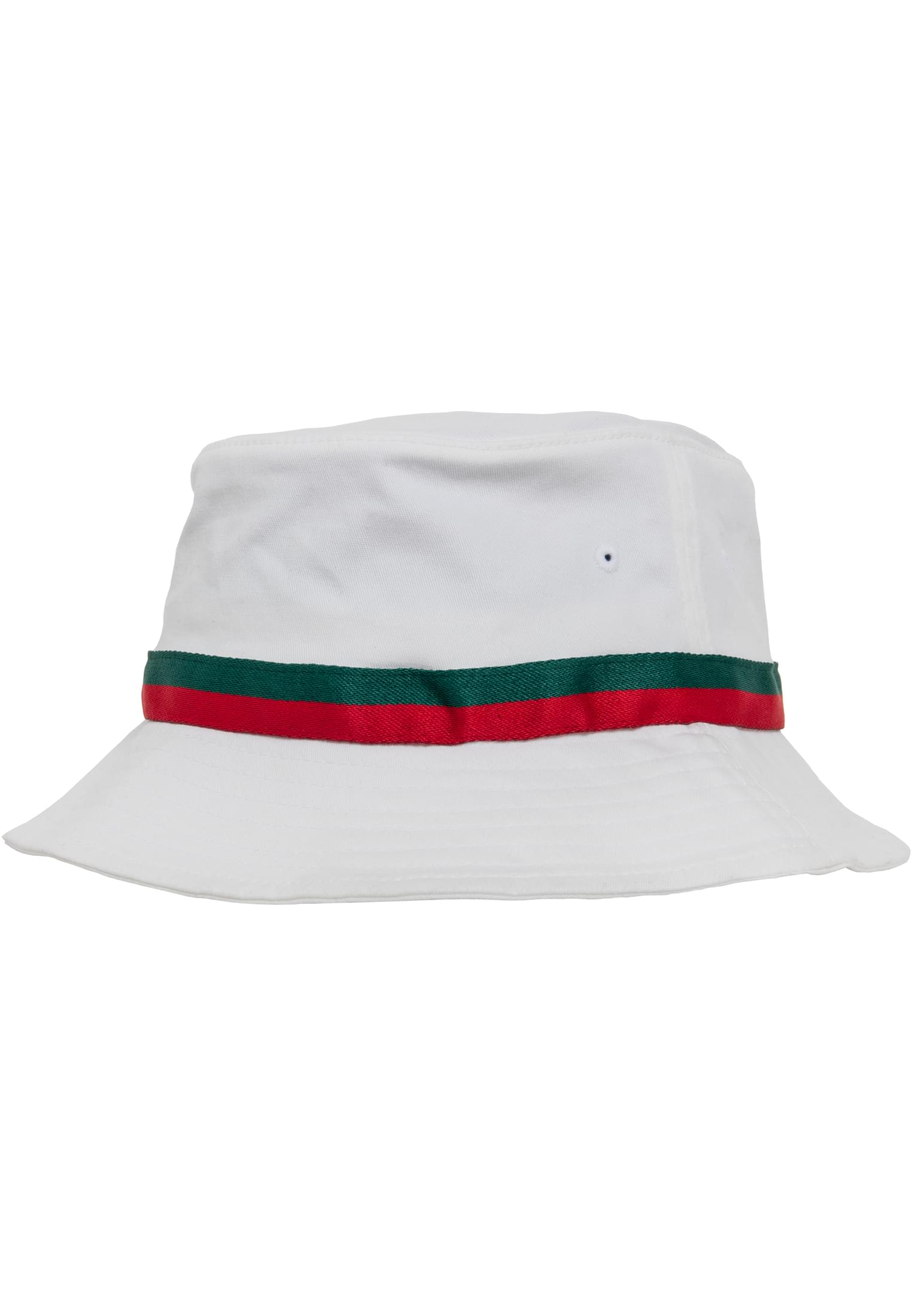 Καπέλο Ψαρέματος Stripe Bucket Hat με Δίχρωμη Ζώνη 5003S-01286 Flexfit White Firered Green αξεσουάρ Καπέλα Simple Wear