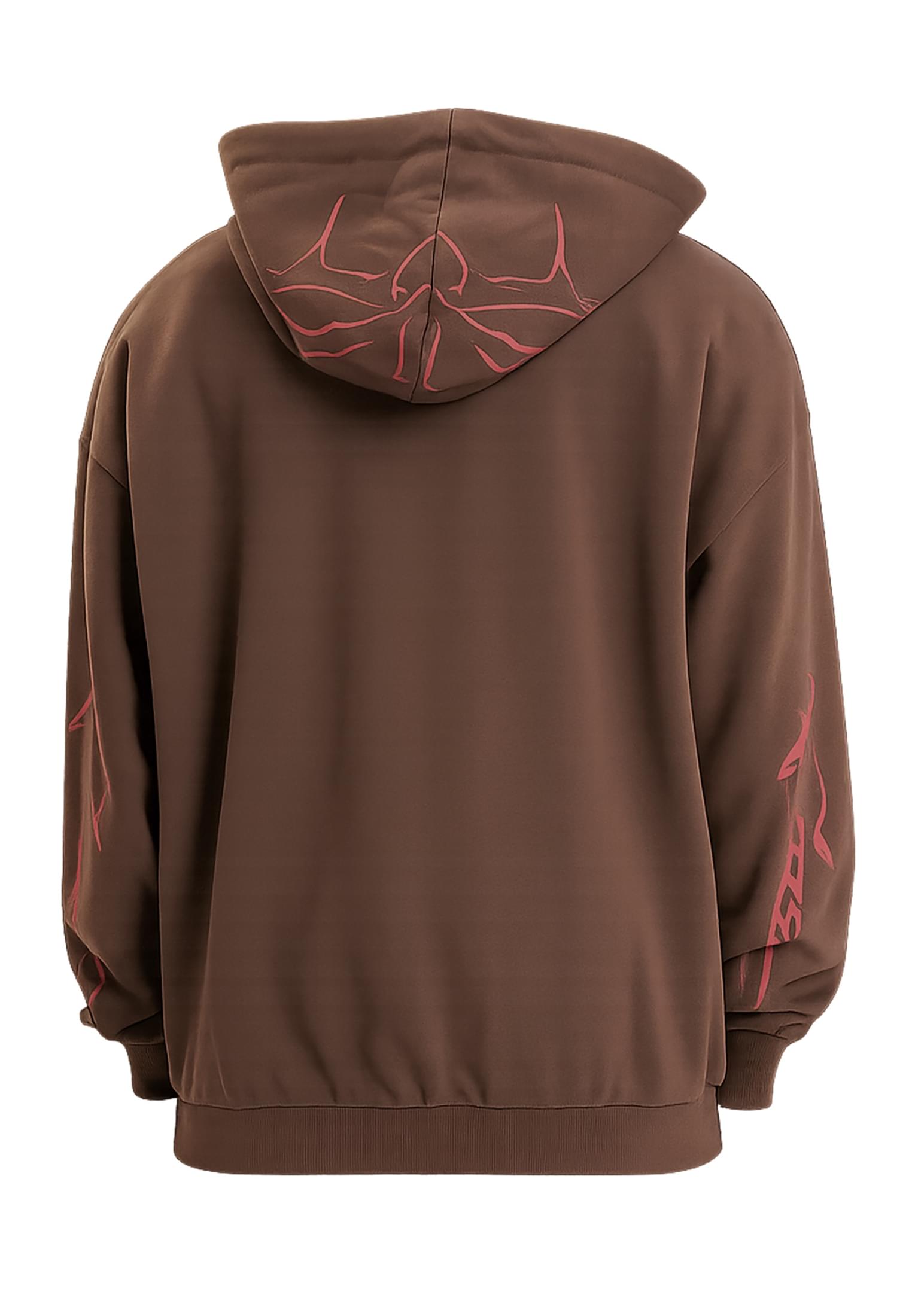 Hoodie Thug Life Ink με Κουκούλα Και Τσέπη Μπροστά Tlhd199-00075 Brown ανδρικά Φούτερ Simple Wear