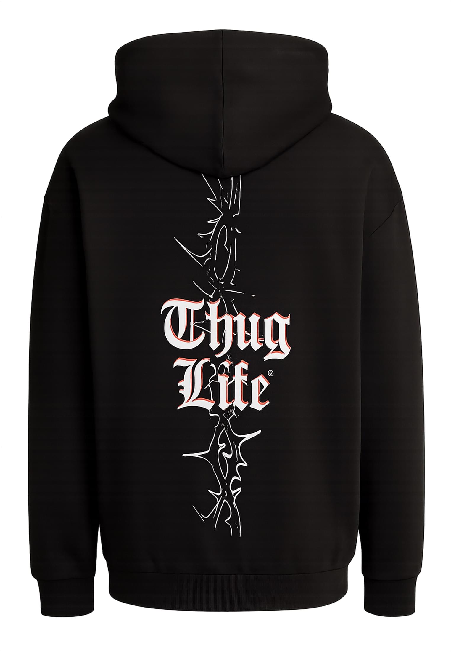 Hoodie Atmosphere με Oversized Σιλουέτα Και Κουκούλα Tlhd201-00007 Thug Life Black ανδρικά Φούτερ Simple Wear