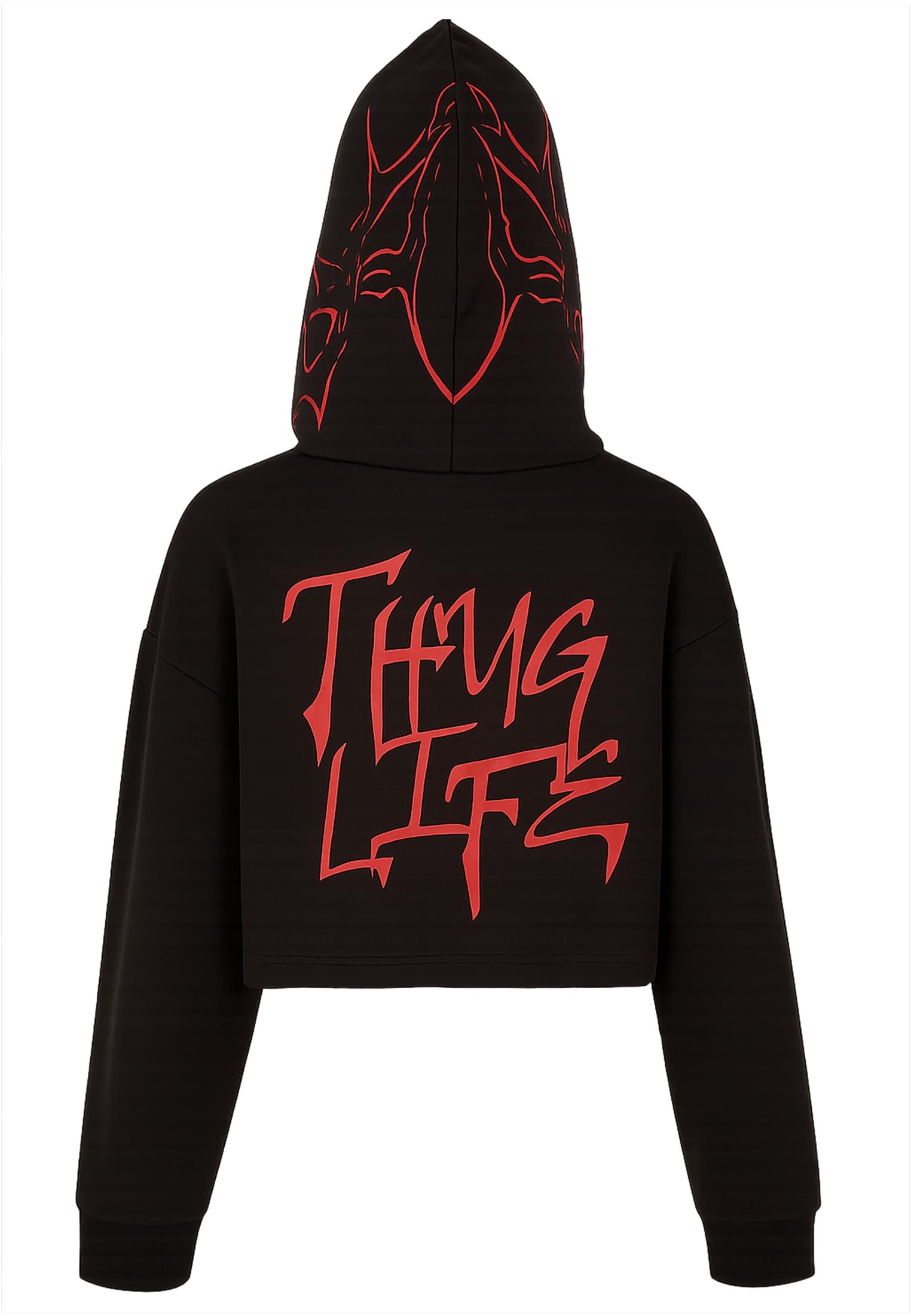 Cropped Hoodie Dusky με Σχέδιο Λιοντάρι Tllhd1017-00007 Thug Life Black γυναικεία Φούτερ Simple Wear