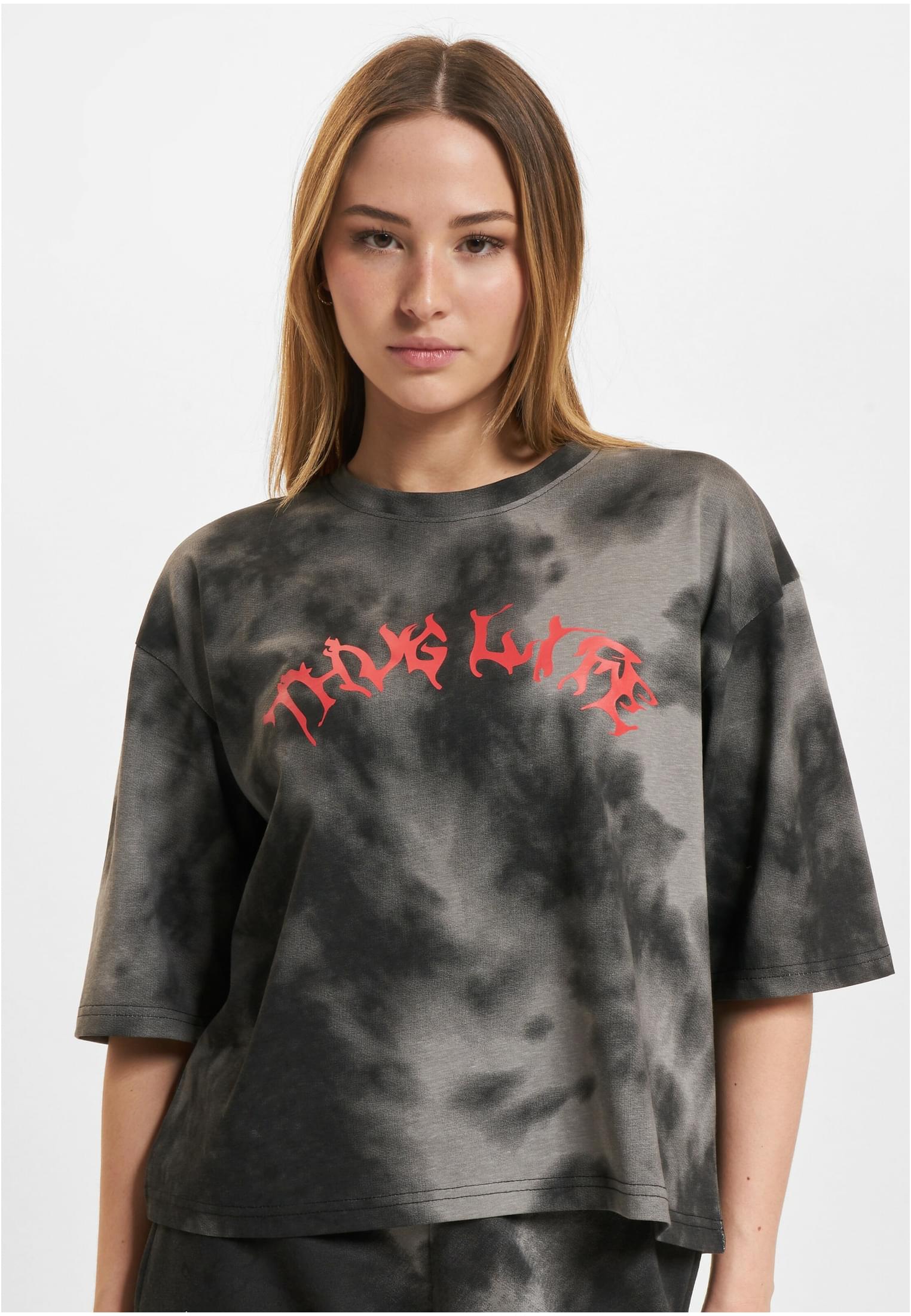 Oversized μπλούζα Sky με μαλακή βαμβακερή υφή TLLTS1030-01198 Thug Life black/grey
