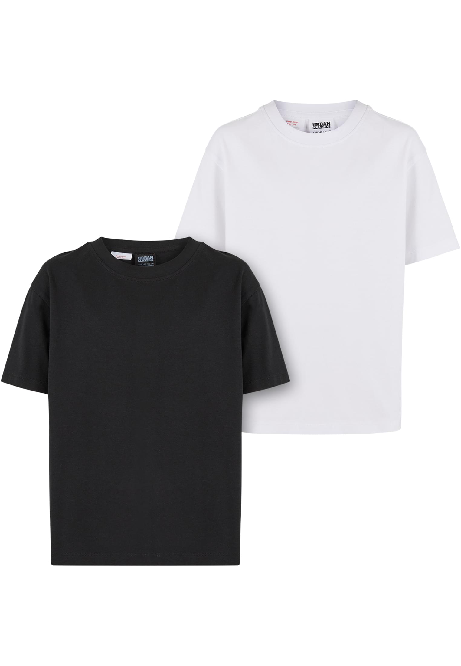 Oversized Boyfriend Tee 2-Pack με 100% Βαμβάκι Uck3634-00826 Urban Classics Black White παιδικά T-Shirt Simple Wear Μπλουζάκια κοντομάνικα