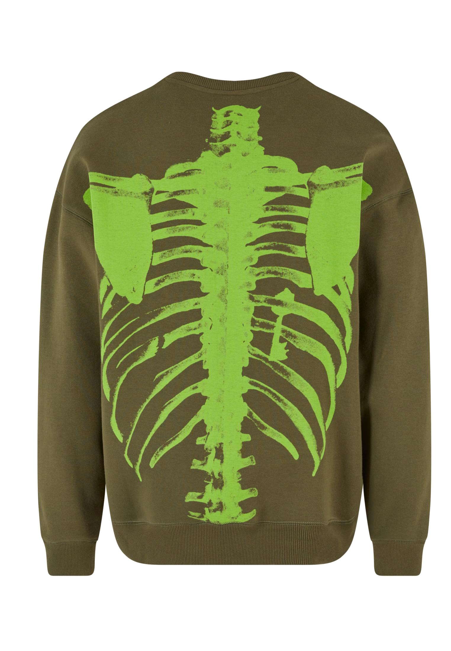 Άνετο Φούτερ Skeleton Crewneck με Στρογγυλή Λαιμόκοψη 60200005-00176 Zoo York Olive ανδρικά Simple Wear