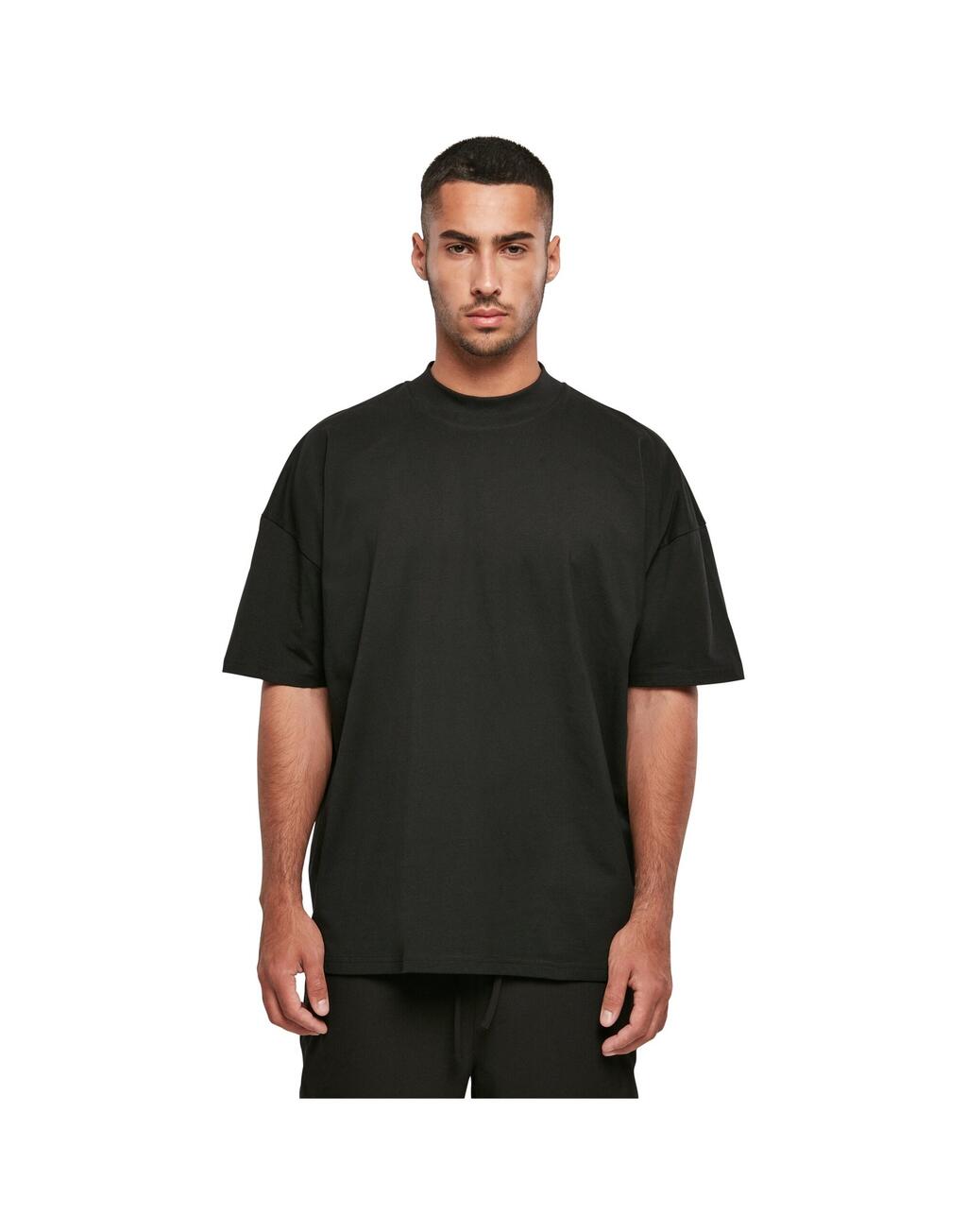 Oversized Mock Neck Tee By230 Byb Black ανδρικά Basic T-Shirts Simple Wear Μπλουζάκια κοντομάνικα