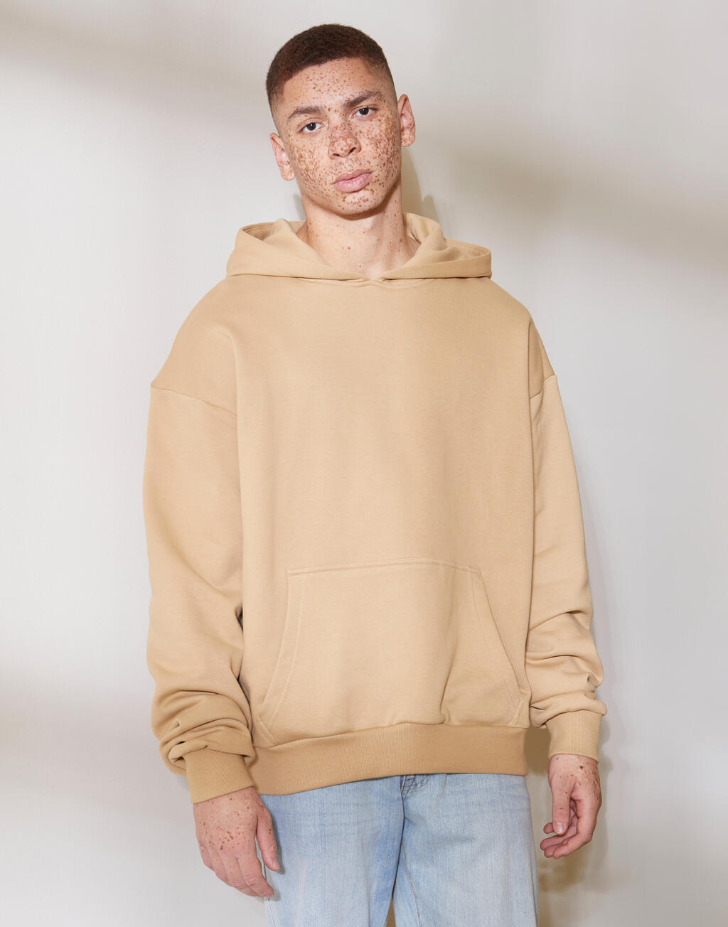Ultra Heavy Cotton Box Hoody By162 Byb Sand ανδρικά Φούτερ Simple Wear