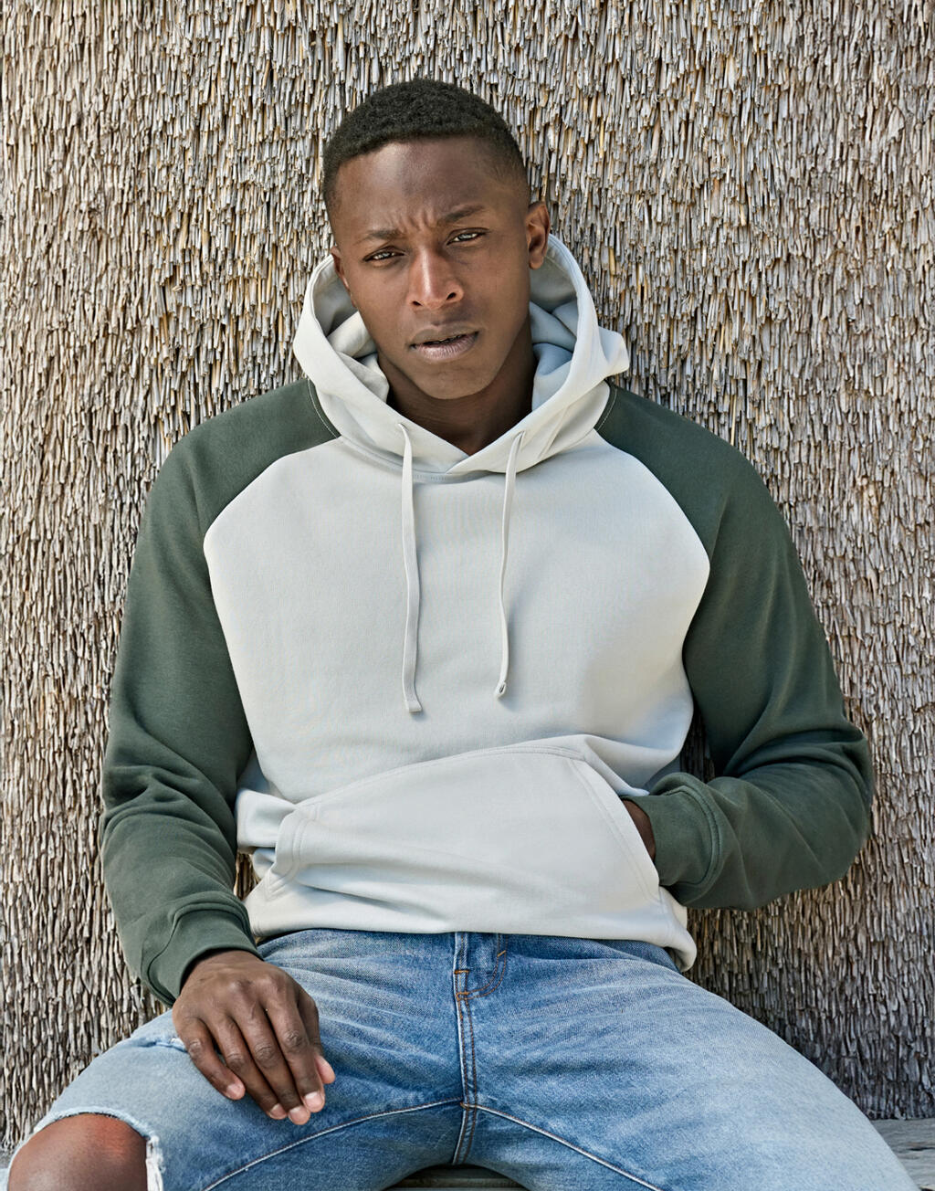 Hooded Sweatshirt Unlabeled Two-Tone Relaxed Fit 5156 Tee Jays Heather Ink ανδρικά Φούτερ Simple Wear