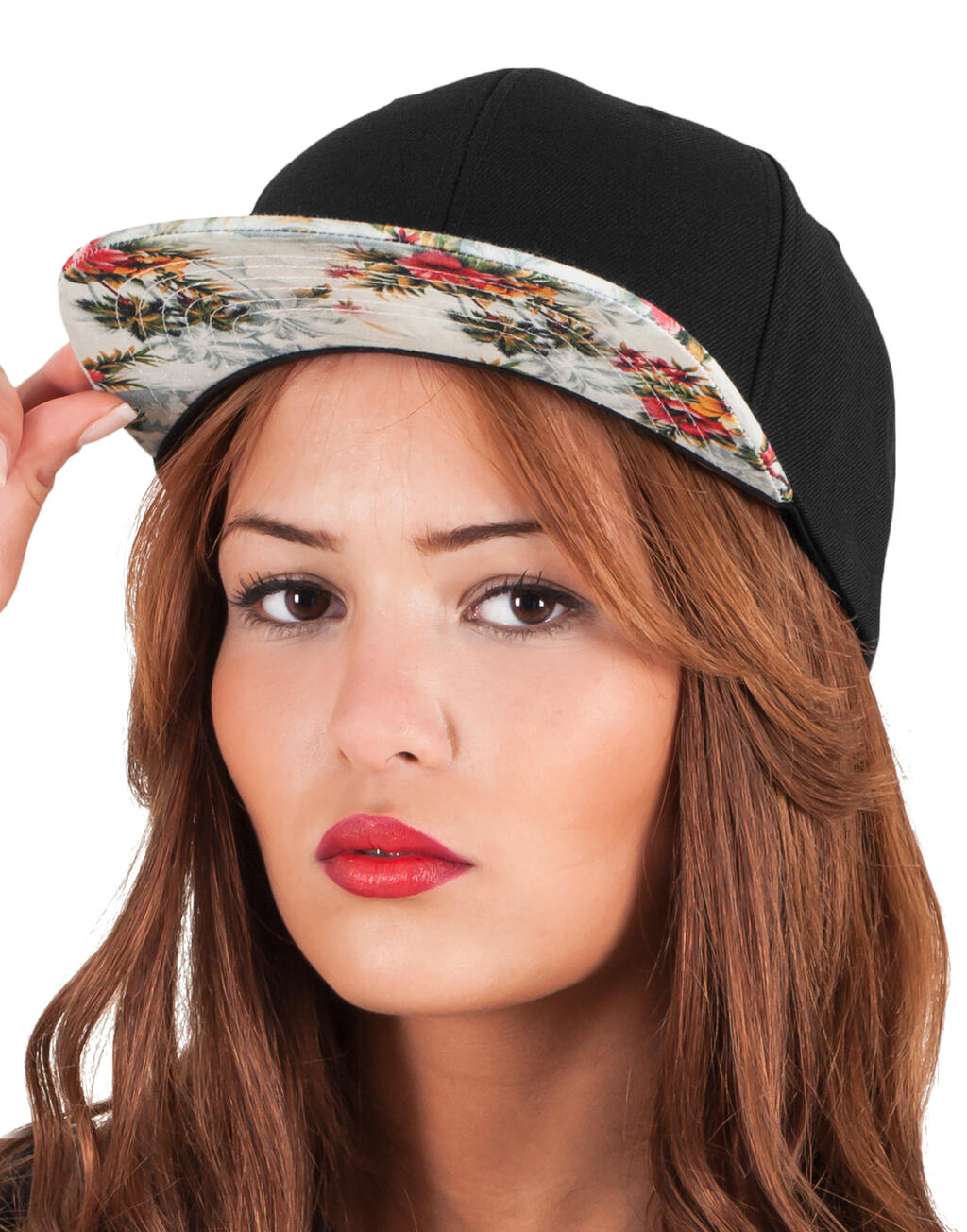 Floral Snapback Καπέλο με Pattern Στο Undervisor 6089F Flexfit Red αξεσουάρ Καπέλα Simple Wear