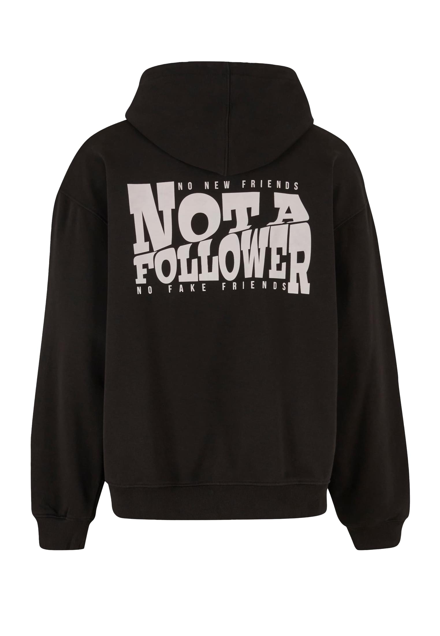 Hoodie Not A Follower με Τσέπη Καγκουρό Dfhd195-20366 Def Jet Black Washed ανδρικά Φούτερ Simple Wear