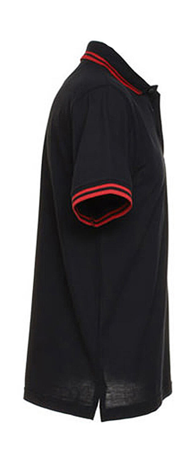 Classic Fit Tipped Collar Polo Kk409 Kustom Kit Black Red ανδρικά Μπλούζες Simple Wear