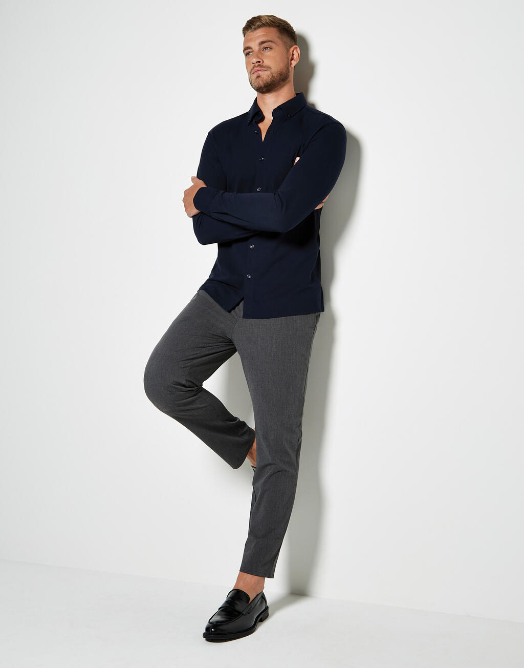 Πουκάμισο Tailored Fit Superwash 60? με Εύκολο Σιδέρωμα Kk143 Kustom Kit Light Heather Blue ανδρικά Πουκάμισα Simple Wear