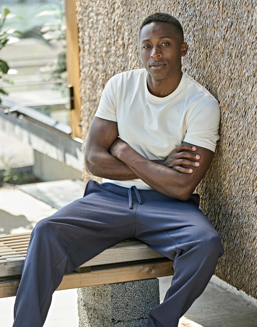 Sweatpants Unlabeled με Ρυθμιζόμενο Κορδόνι 5158 Tee Jays Black ανδρικά Παντελόνια Simple Wear