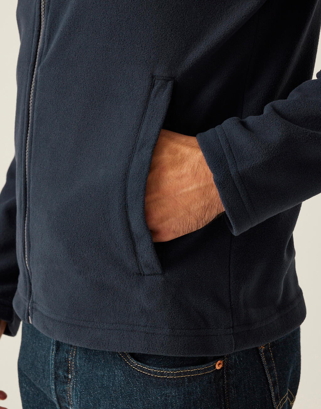 Honestly Made Recycled Full Zip Microfleece Trf622 Regatta Black ανδρικά Μπουφάν Simple Wear