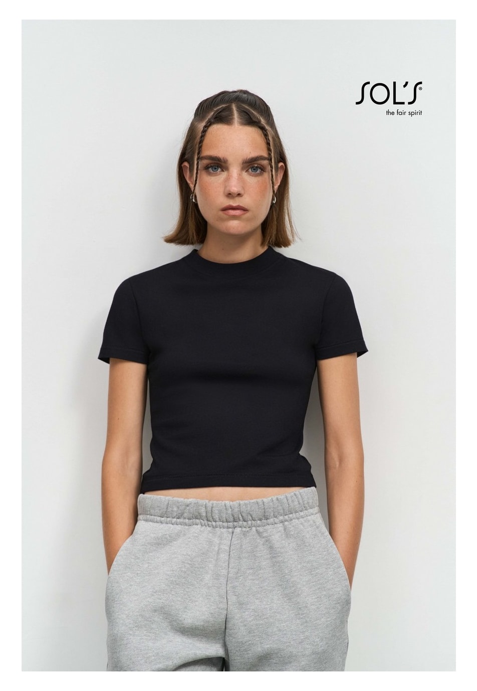 Γυναικείο Κροπ T-shirt Lilia - 04811 SOLS Deep Black