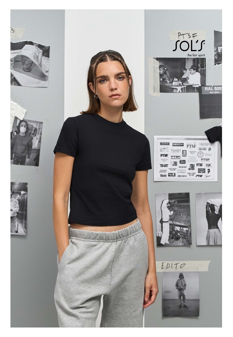Γυναικείο Κροπ T-shirt Lilia - 04811 SOLS Deep Black