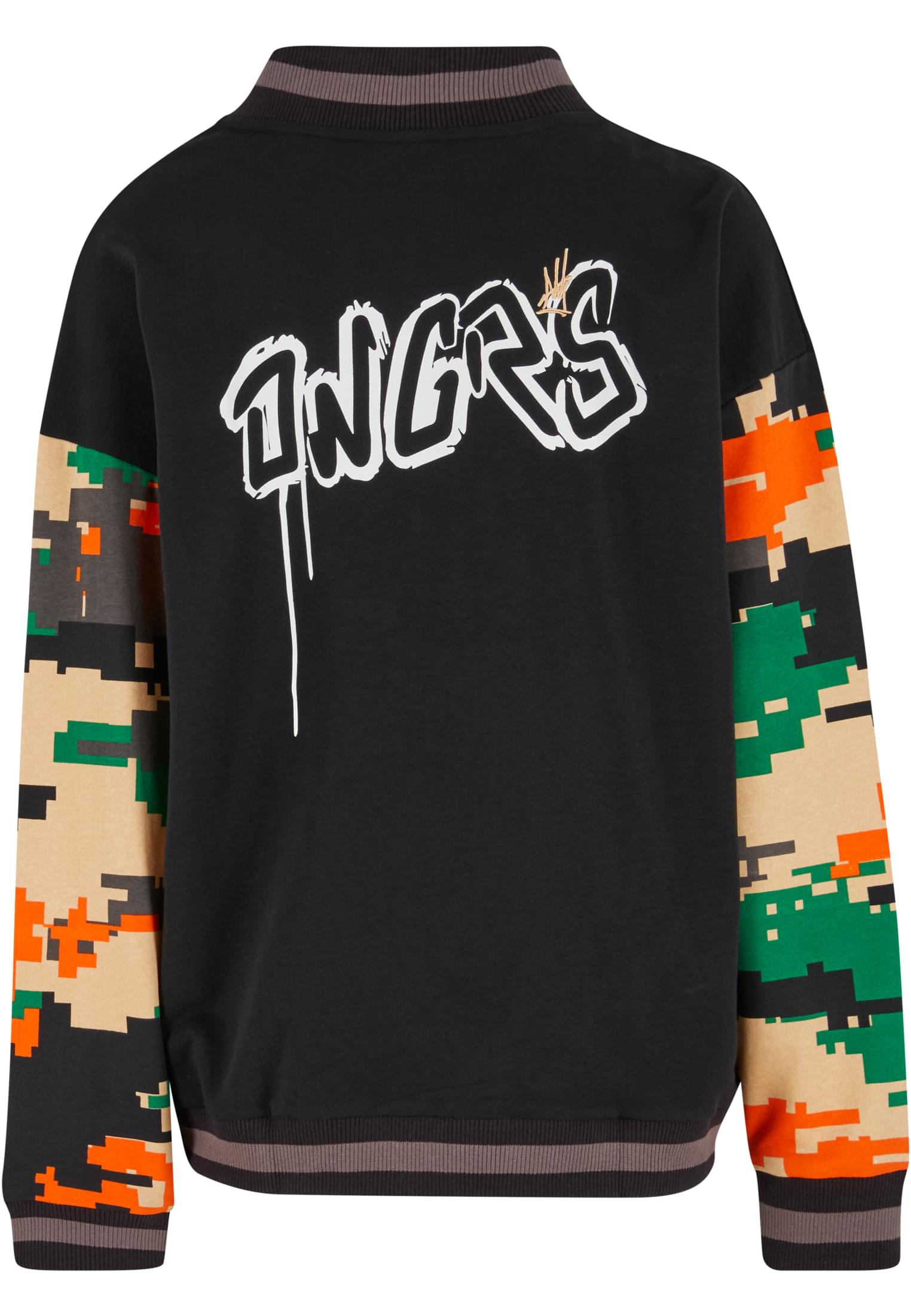 College Jacket Reckless με Κλασική Σιλουέτα Varsity Dgja245-17103 Dangerous Dngrs Black Pixelcamouflage ανδρικά Μπουφάν Simple Wear