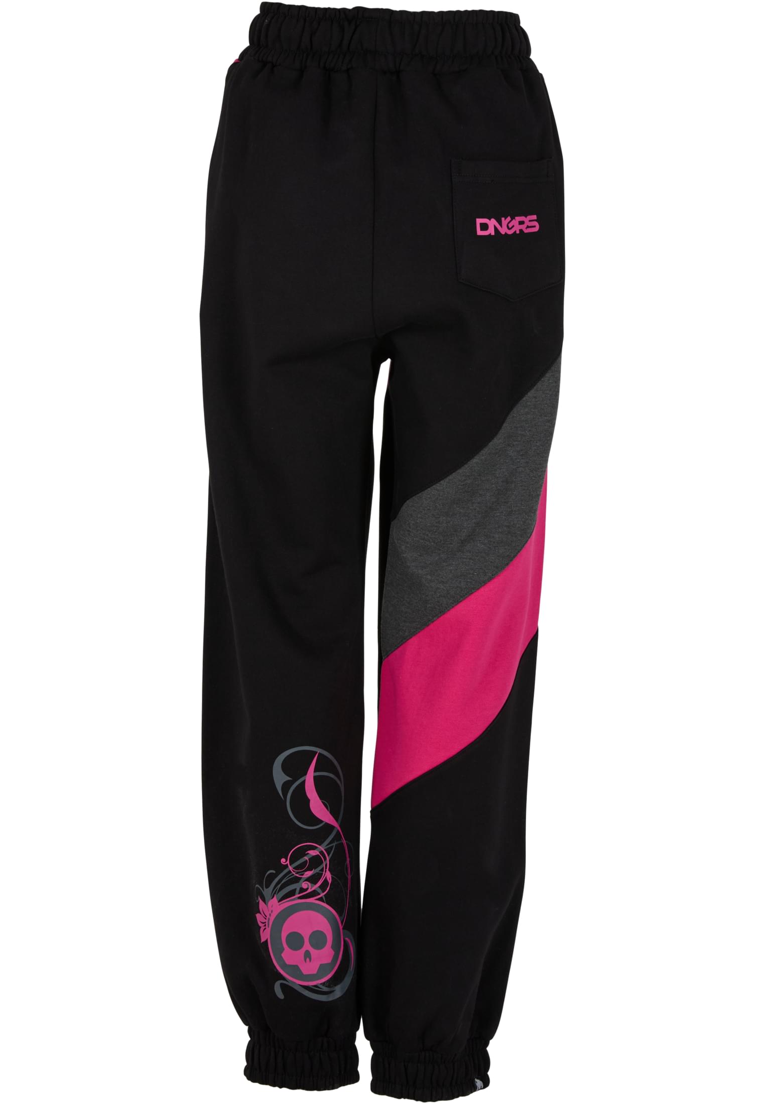 Loose-Fit Skull Sweatpants με Ελαστική Μέση Dlsp054-03973 Dangerous Dngrs Black Pink γυναικεία Παντελόνια Simple Wear