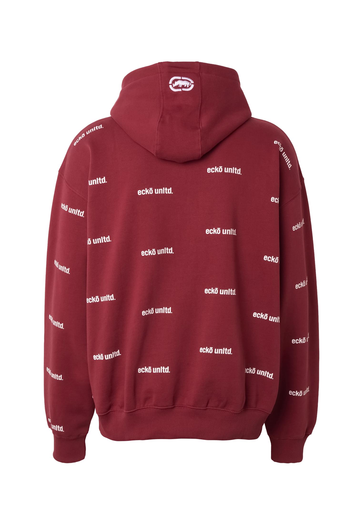 Ανδρικό Hoodie Allover με Επαναλαμβανόμενο Μοτίβο Eckohd1143-06465 Ecko Unltd Syrah ανδρικά Φούτερ Simple Wear