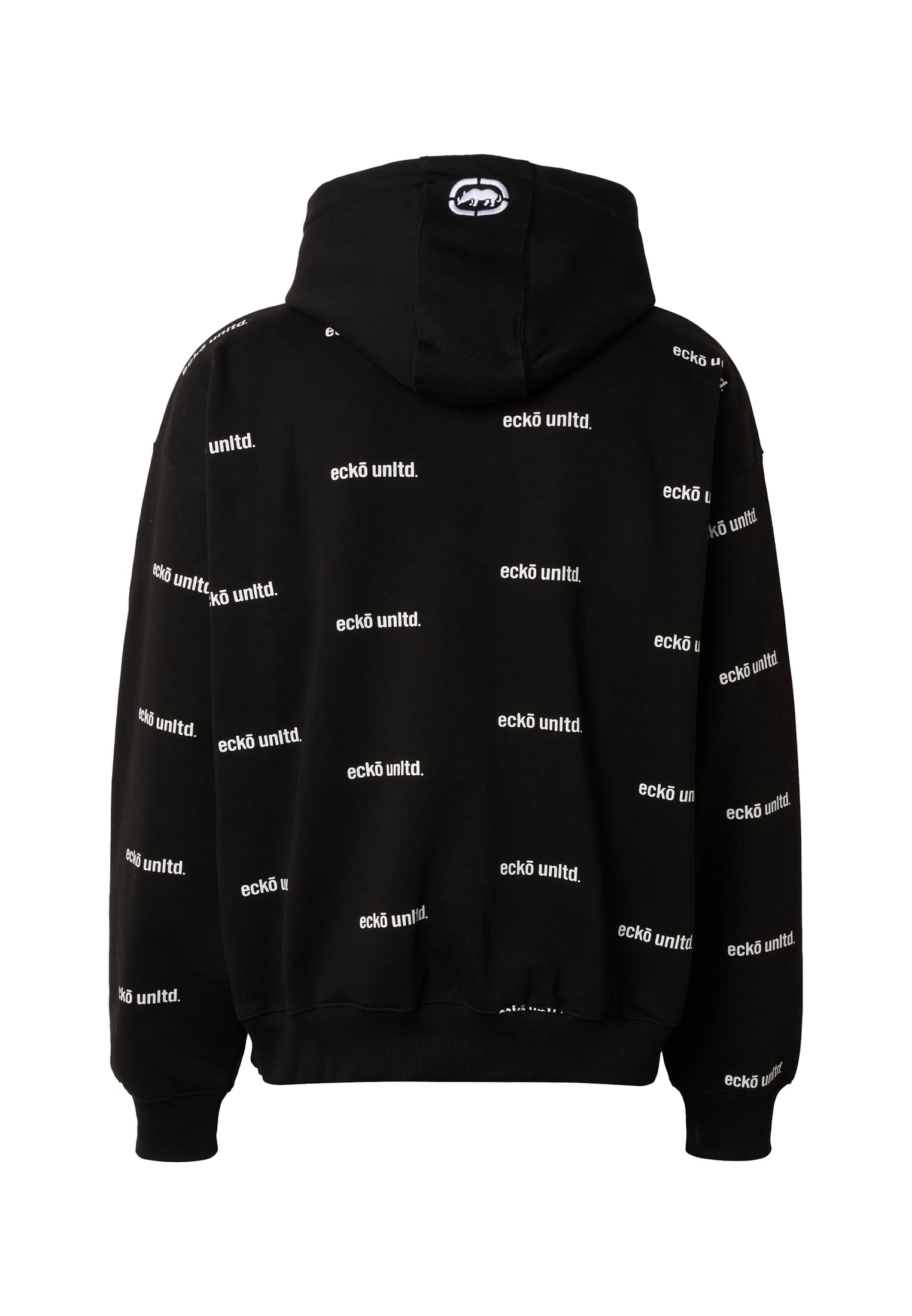Ανδρικό Hoodie Allover με Επαναλαμβανόμενο Μοτίβο Eckohd1143-20259 Ecko Unltd Jetblack ανδρικά Φούτερ Simple Wear