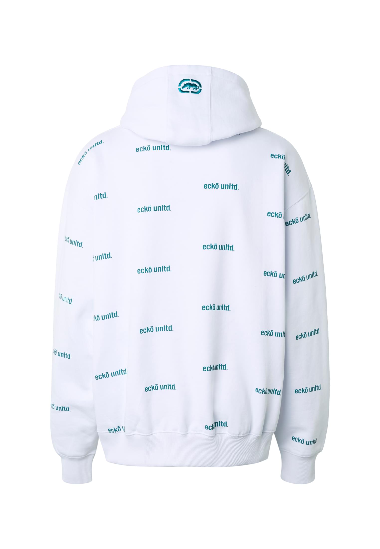 Ανδρικό Hoodie Allover με Επαναλαμβανόμενο Μοτίβο Eckohd1143-21363 Ecko Unltd Brightwhite ανδρικά Φούτερ Simple Wear