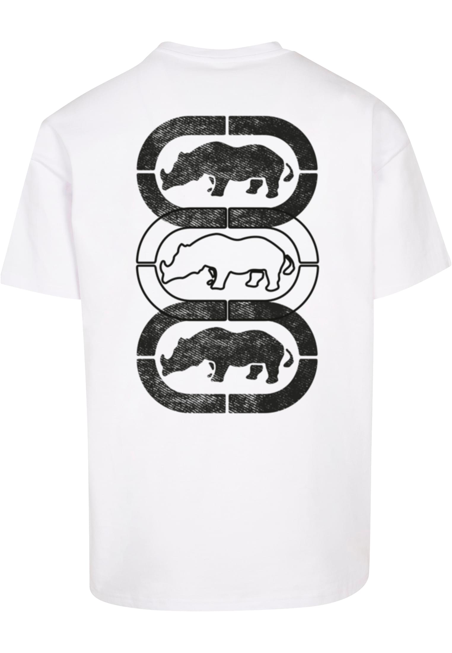 Μπλούζα Vlogo T-Shirt με Σχέδιο Ρινόκερου Στην Πλάτη Eckots1173M-00220 Ecko Unltd White ανδρικά Basic T-Shirts Simple Wear Μπλουζάκια κοντομάνικα