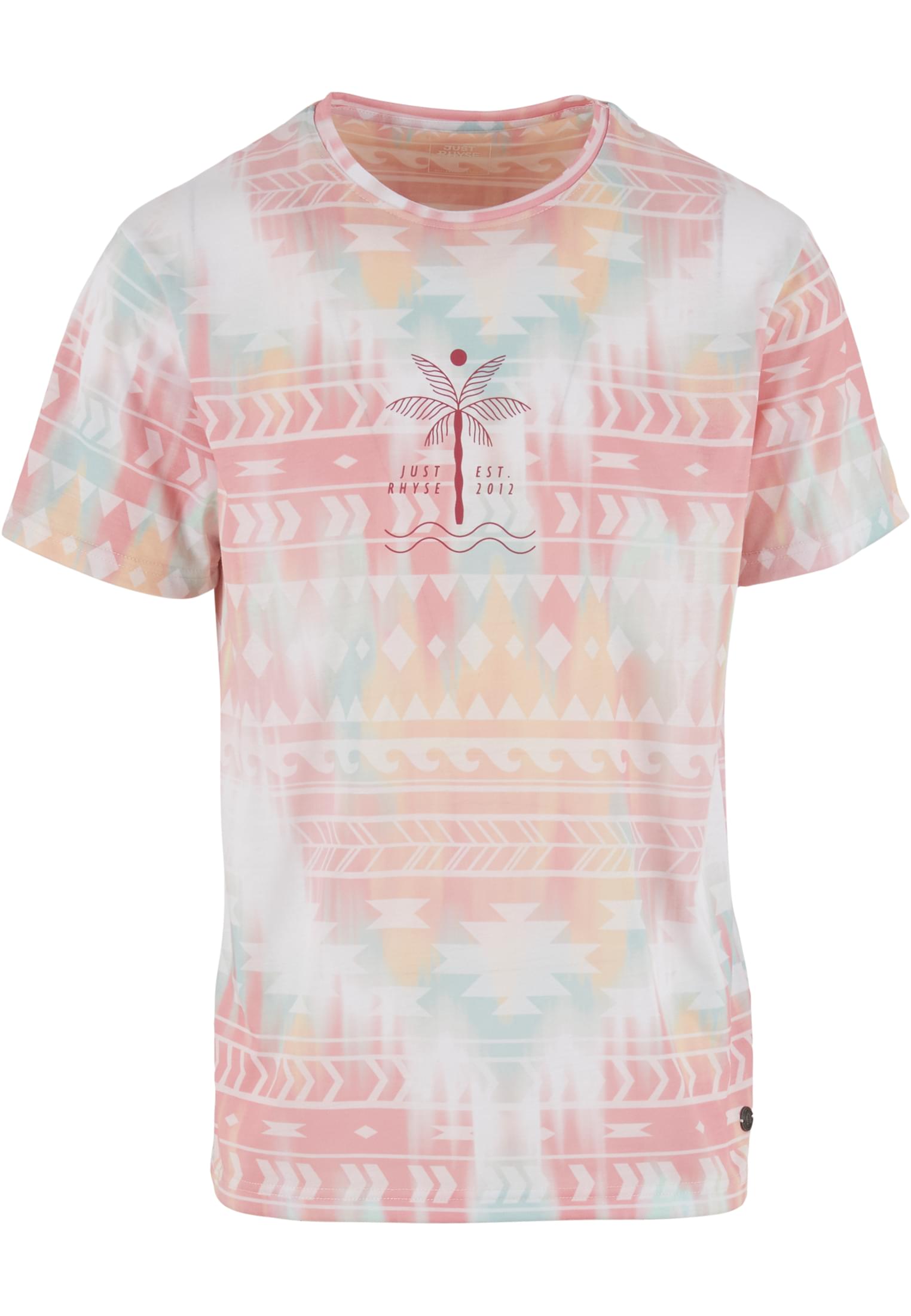 Κοντομάνικο T-Shirt Pocosol με All-Over Pattern Jrts651-00220 Just Rhyse White ανδρικά Basic T-Shirts Simple Wear Μπλουζάκια κοντομάνικα