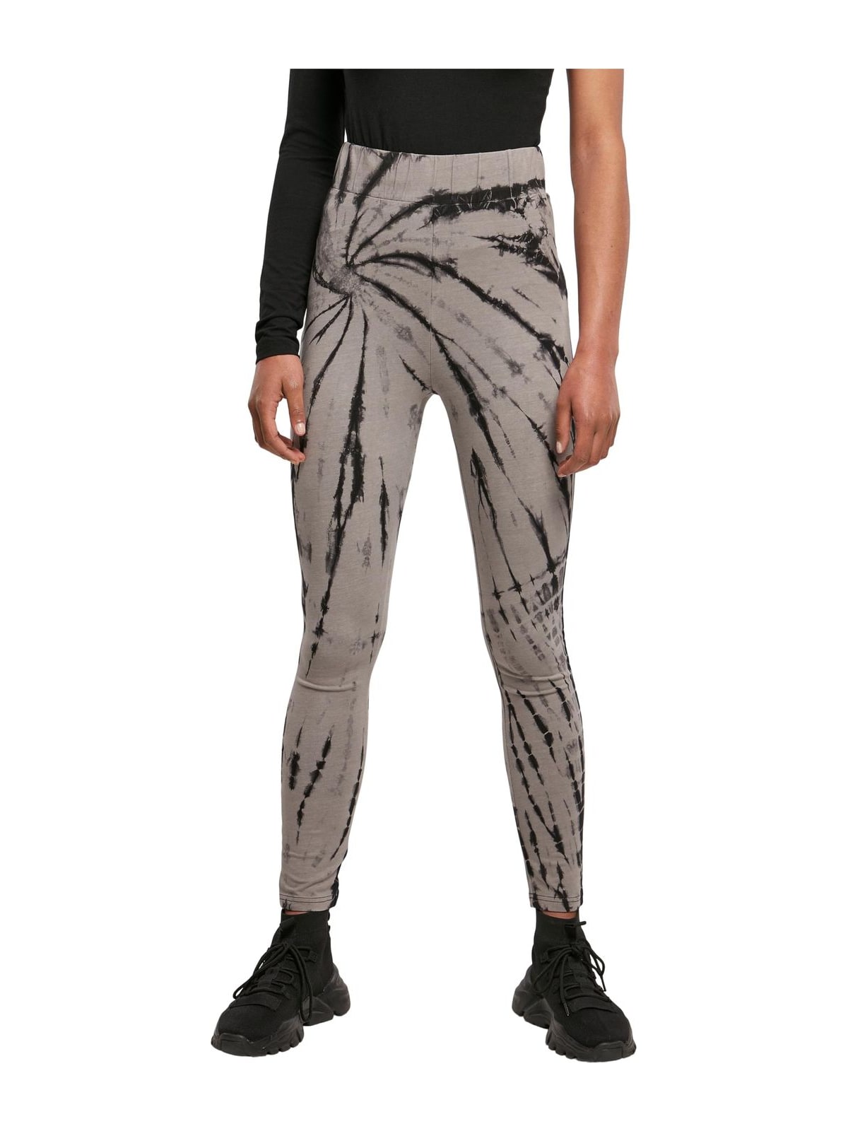 Γυναικείο Κολάν Ψηλόμεσο Tie Dye TB3656 Urban Classics Black/Asphalt