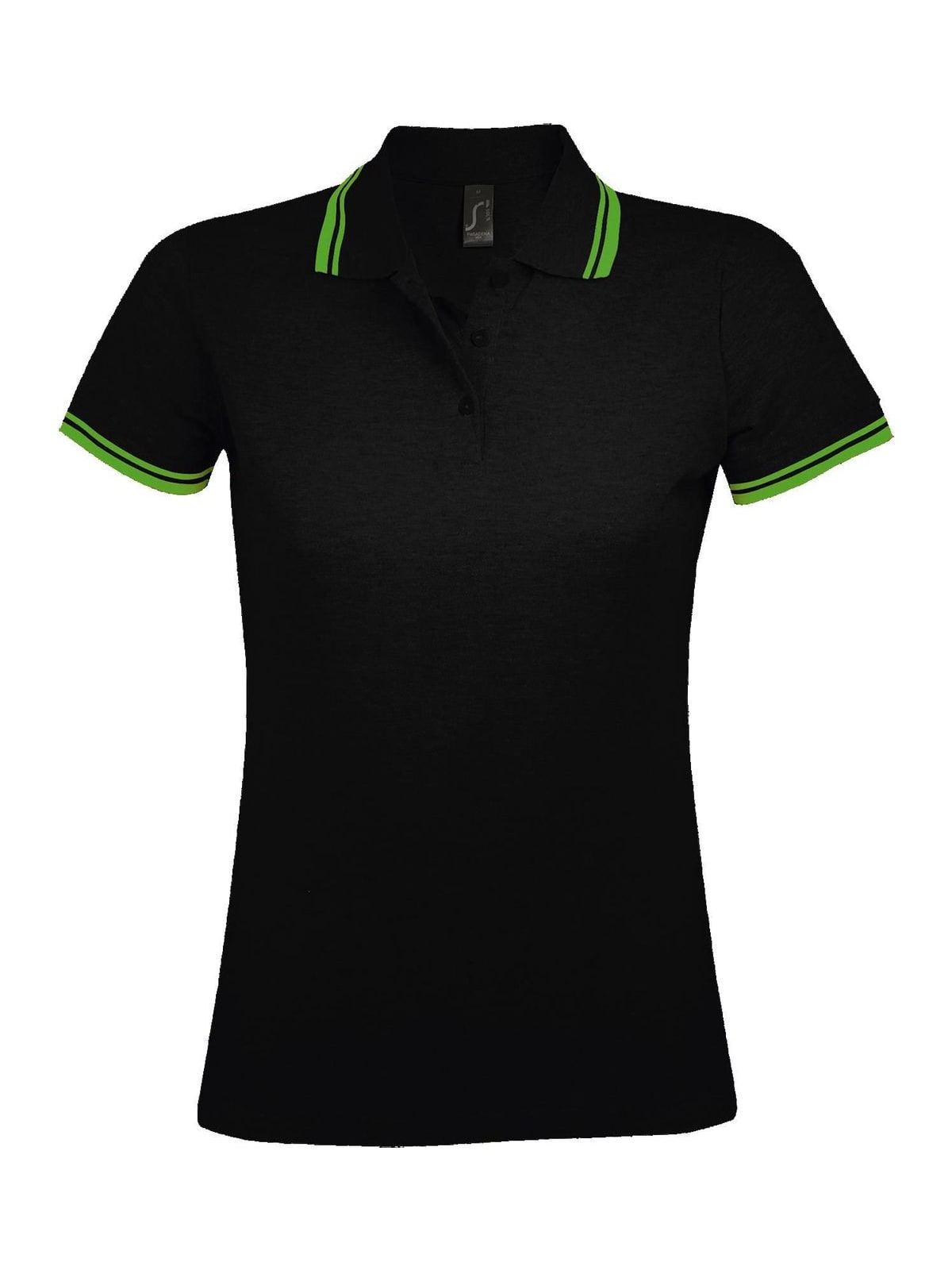 Γυναικείο Πόλο Πικέ 00578 SOL'S Pasadena Black/Lime