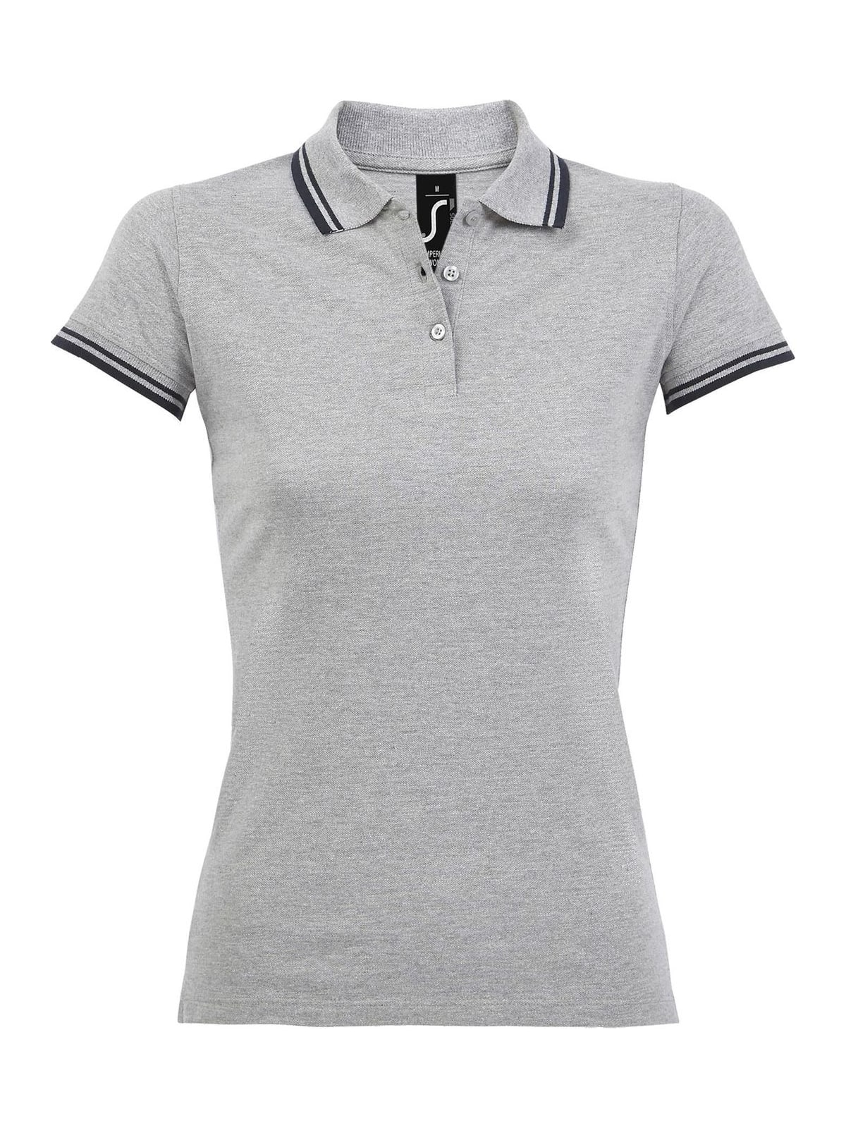 Γυναικείο Πόλο Πικέ 00578 SOL'S Pasadena Grey Melange/Navy