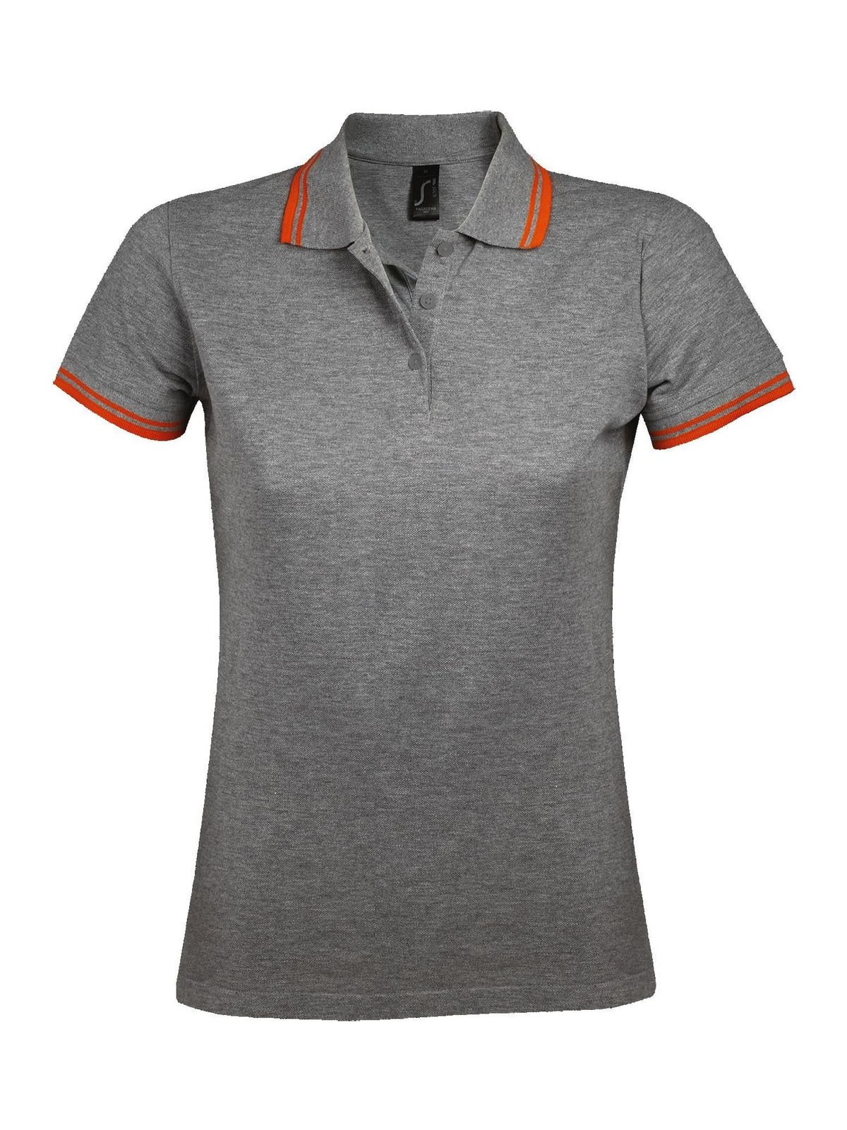 Γυναικείο Πόλο Πικέ 00578 SOL'S Pasadena Grey Melange/Orange