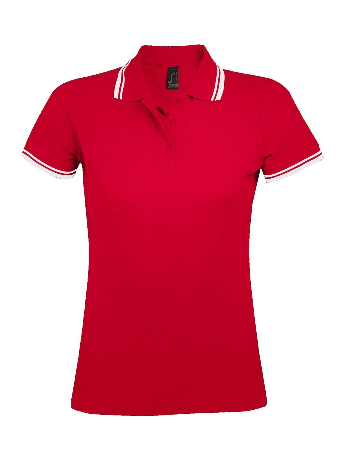 Γυναικείο Πόλο Πικέ 00578 SOL'S Pasadena Red/White