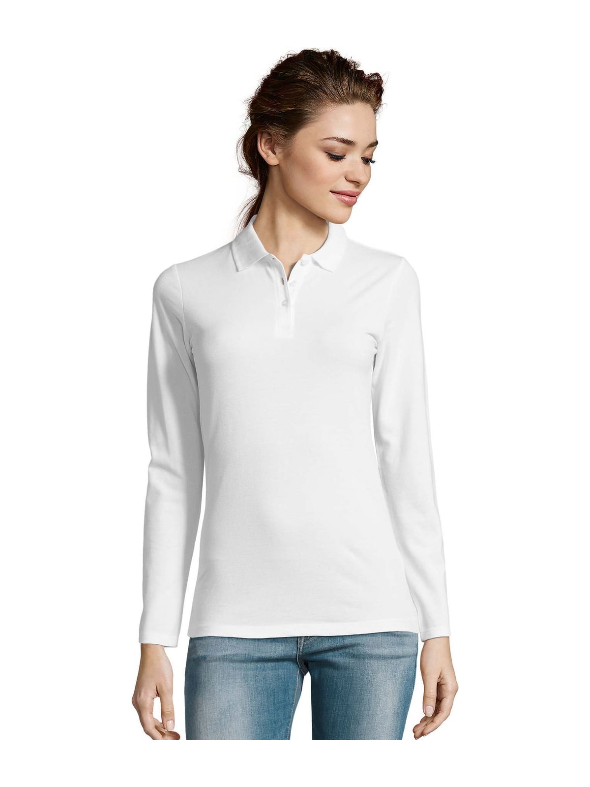Μπλούζα Πόλο Πικέ Μακρυμάνικη 02083 SOL'S Perfect LSL Women White