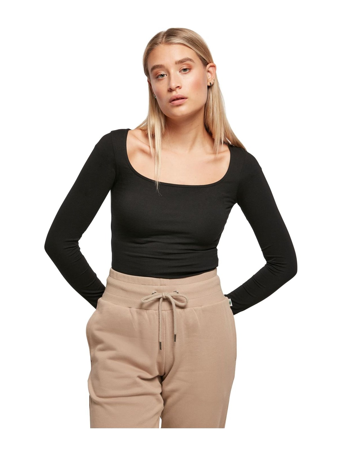 Γυναικείο Μακρυμάνικο Κορμάκι TB4750 Urban Classics Organic Longsleeve Body Black