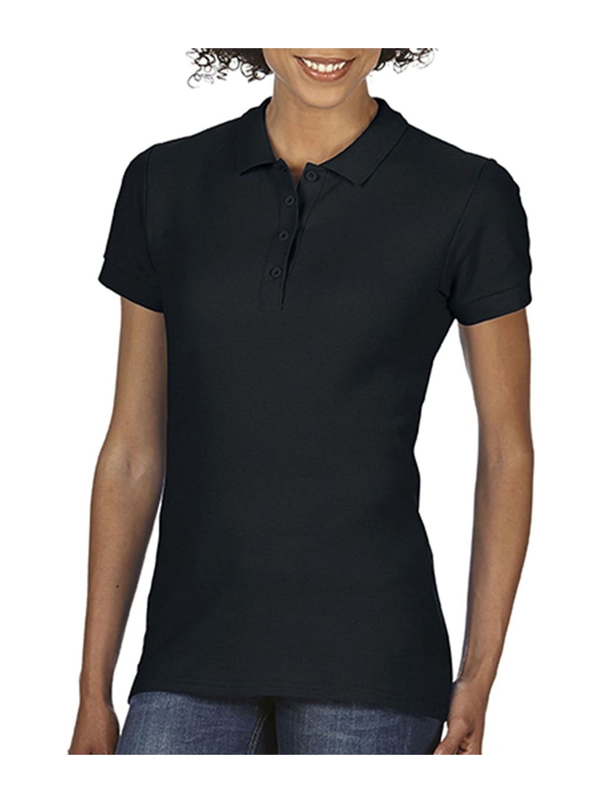 Γυναικεία Μπλούζα Polo 64800L Gildan Softstyle Double Pique Black