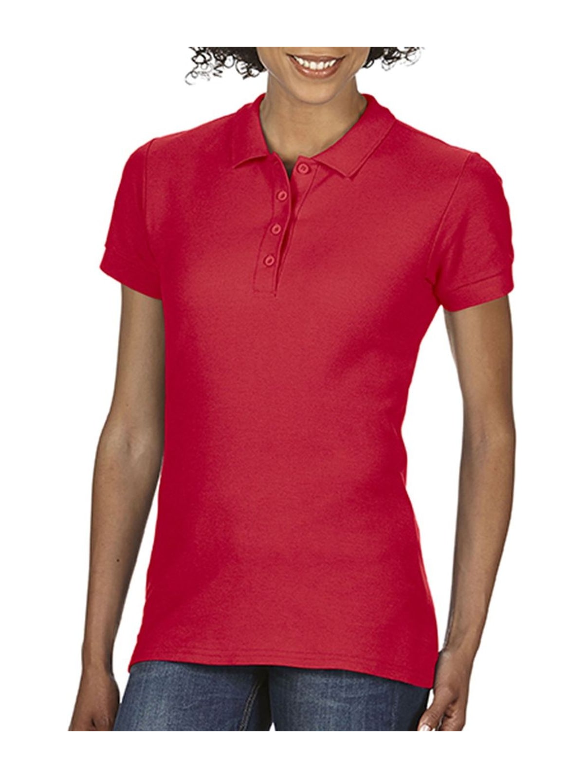 Γυναικεία Μπλούζα Polo 64800L Gildan Softstyle Double Pique Red