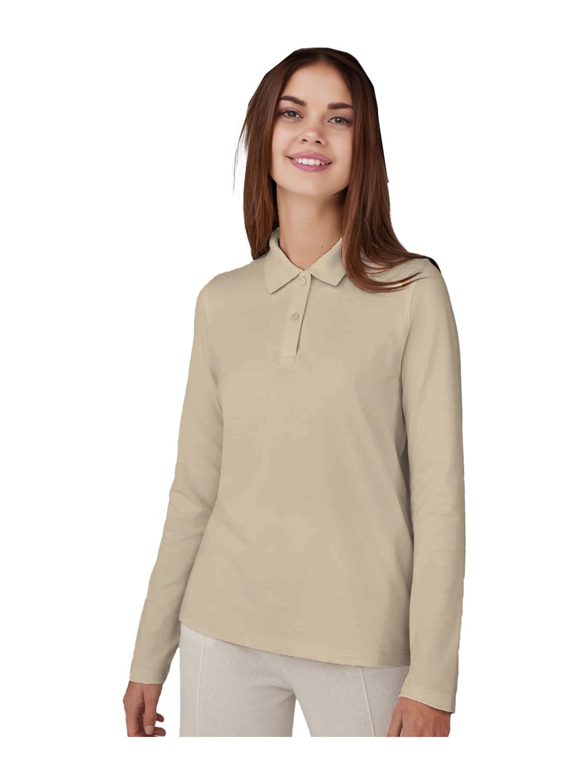 Γυναικεία Μακρυμάνικη Μπλούζα Polo PW462 B & C My Polo 180 LSL Mastic