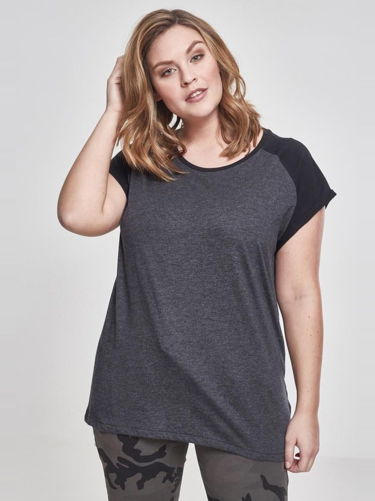 Γυναικείο T-Shirt TB1913 Urban Classics Charcoal/Black