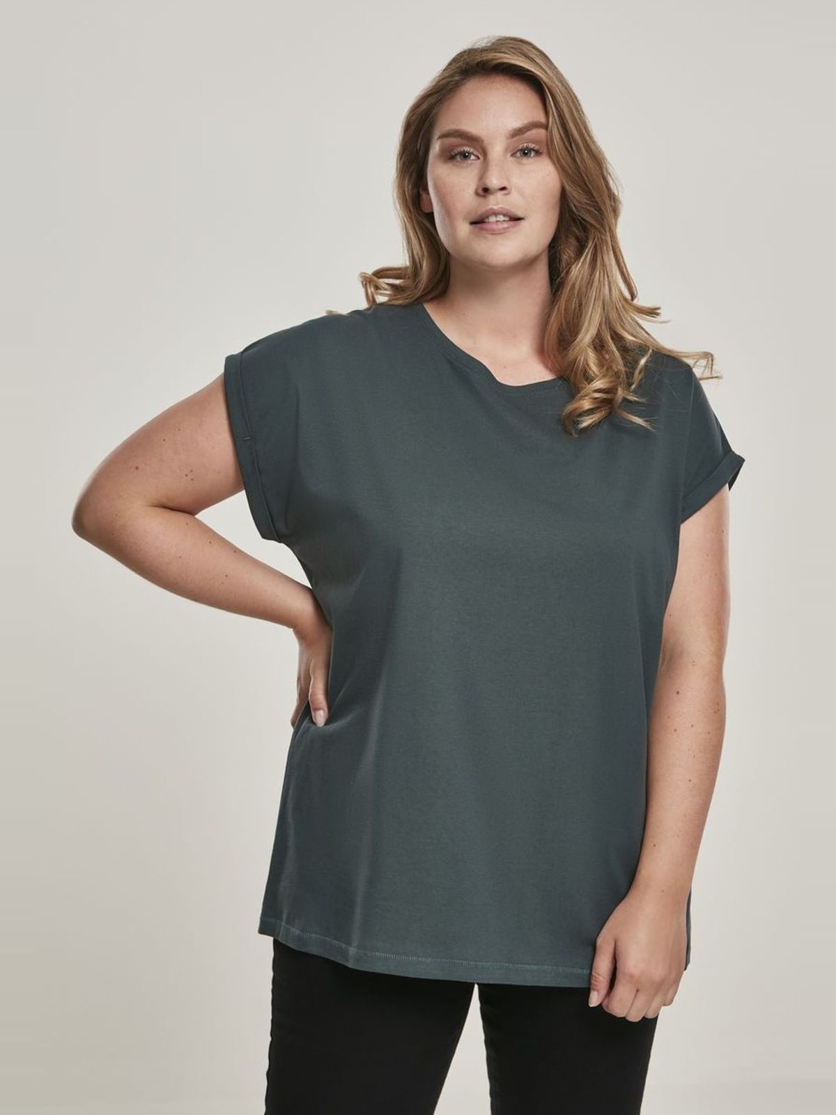 Ανδρικό T-shirt Extended Shoulder Tee TB771 Urban Classics Bottlegreen