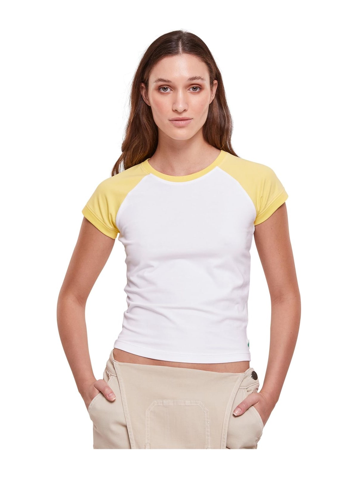 Γυναικείο T-Shirt Organic Stretch Retro Baseball TB5075 Urban Classics White/Vintagesun