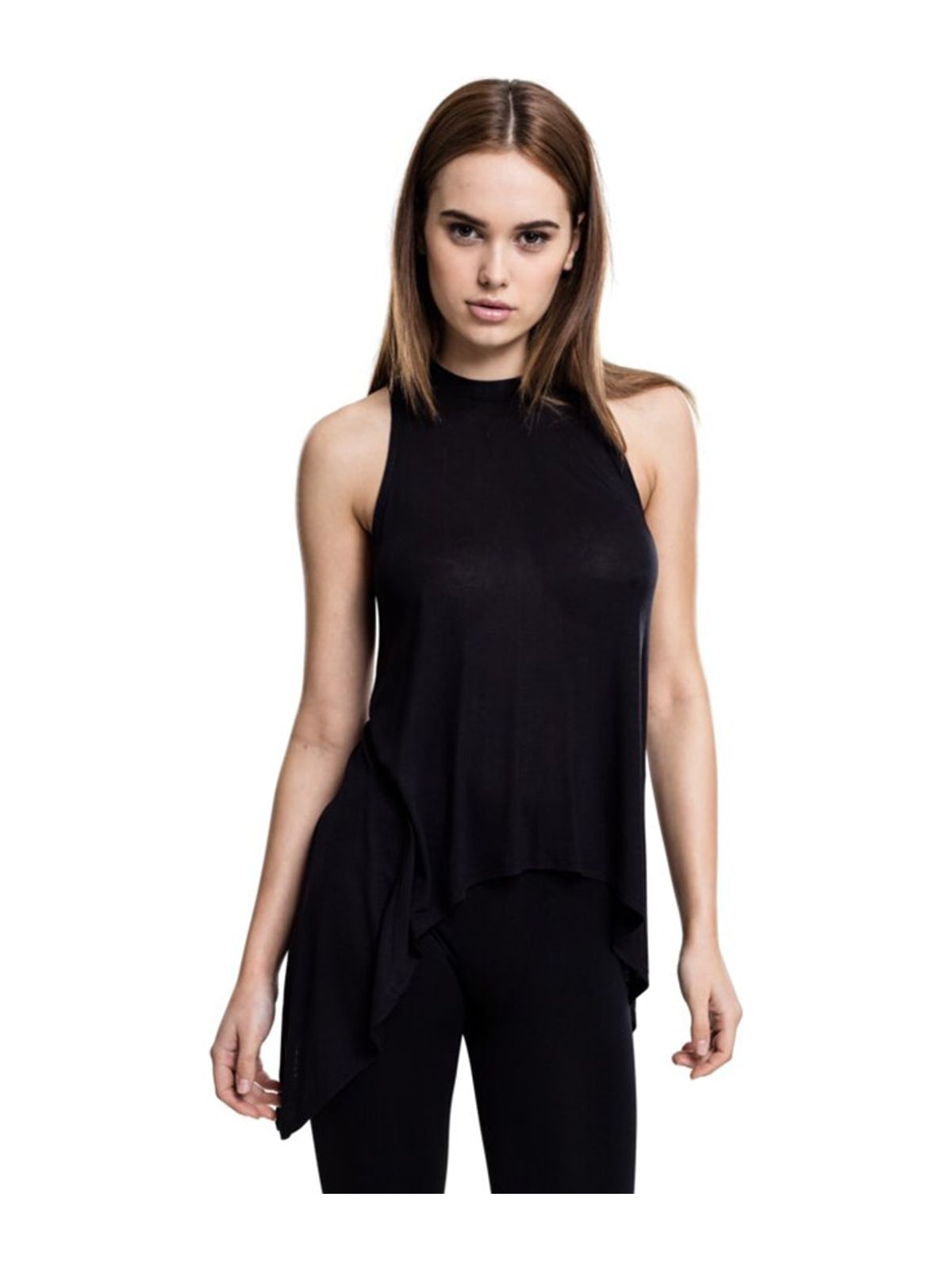 Γυναικείο Τοπ TB1509 Urban Classics Viscose Ασύμμετρο Black