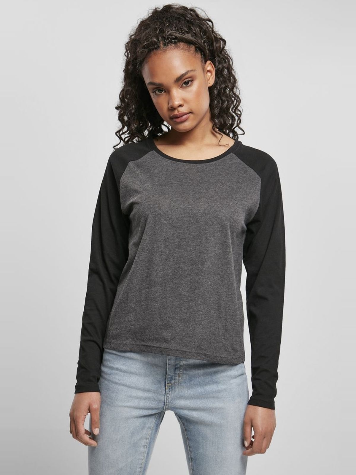 Γυναικεία Μακρυμάνικη Μπλούζα Raglan TB4539 Urban Classics Charcoal/Black