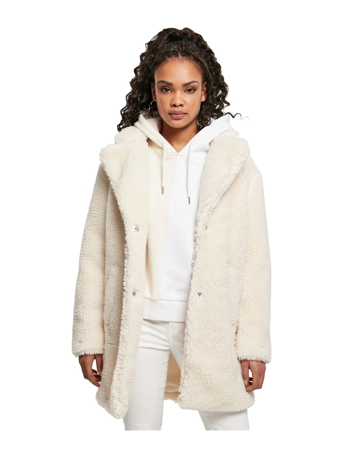 Γυναικείο Oversized Sherpa Παλτό TB3058 Urban Classics White Sand