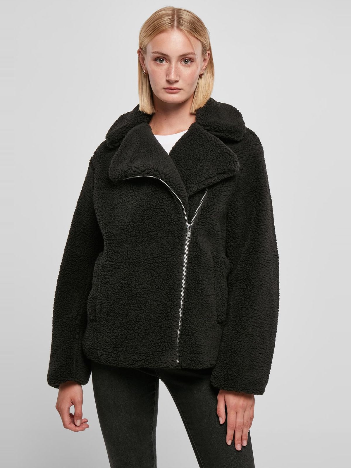 Γυναικείο Μπουφάν Sherpa Biker TB5433-00007 Urban Classics Black