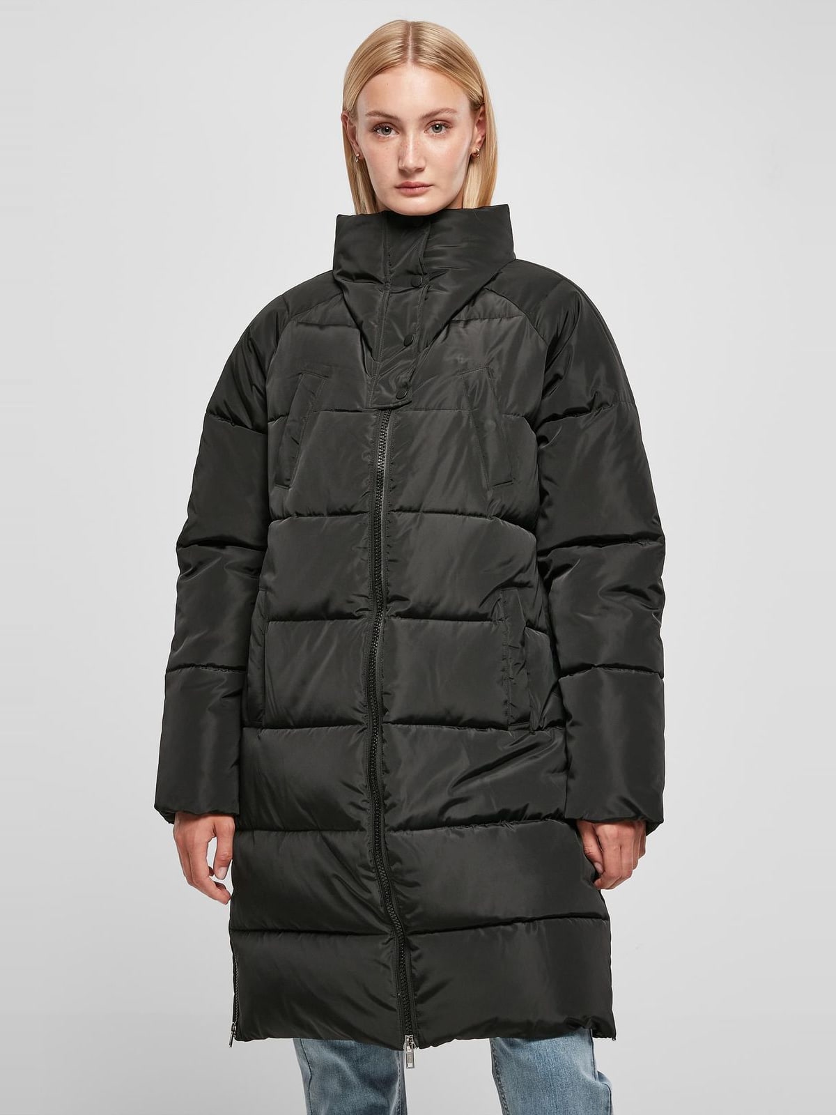 Ladies High Neck Puffer Coat Urban Classics TB5435-00007 black
