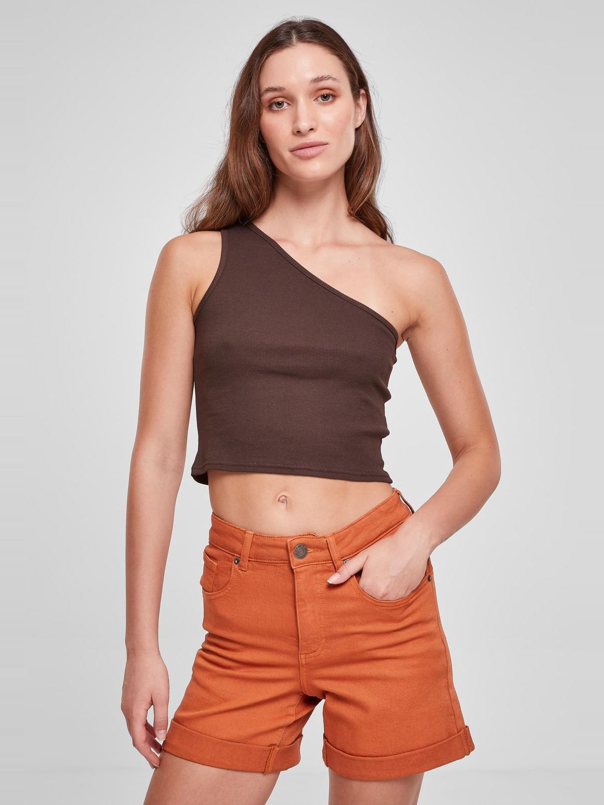 Γυναικείο Cropped Ασύμμετρο Τοπ TB2609-00075 Urban Classics Brown