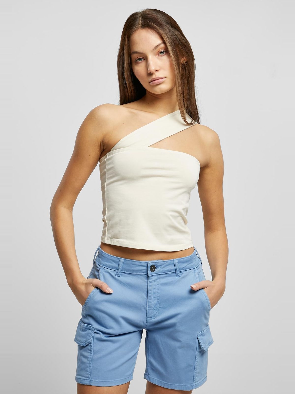 Ladies One Strap Top Urban Classics TB5977-02903 whitesand
