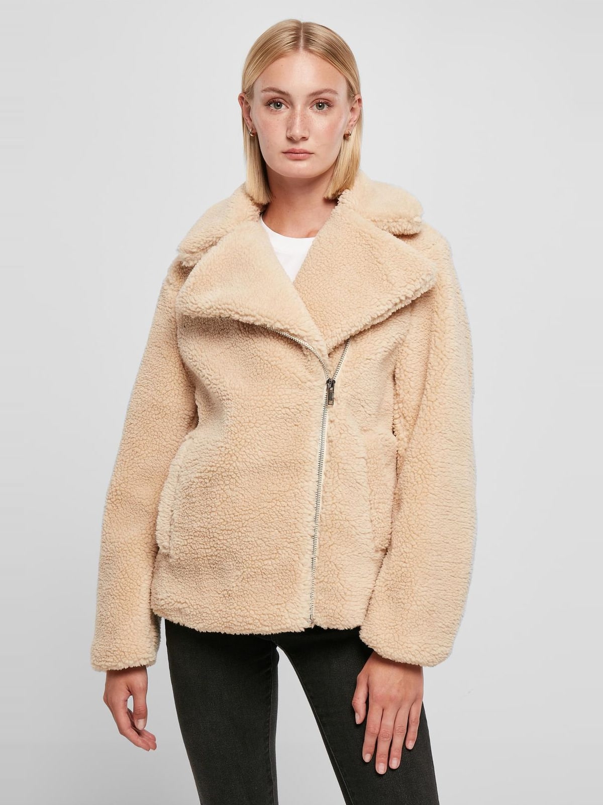 Γυναικείο Μπουφάν Sherpa Biker TB5433-03738 Urban Classics unionbeige
