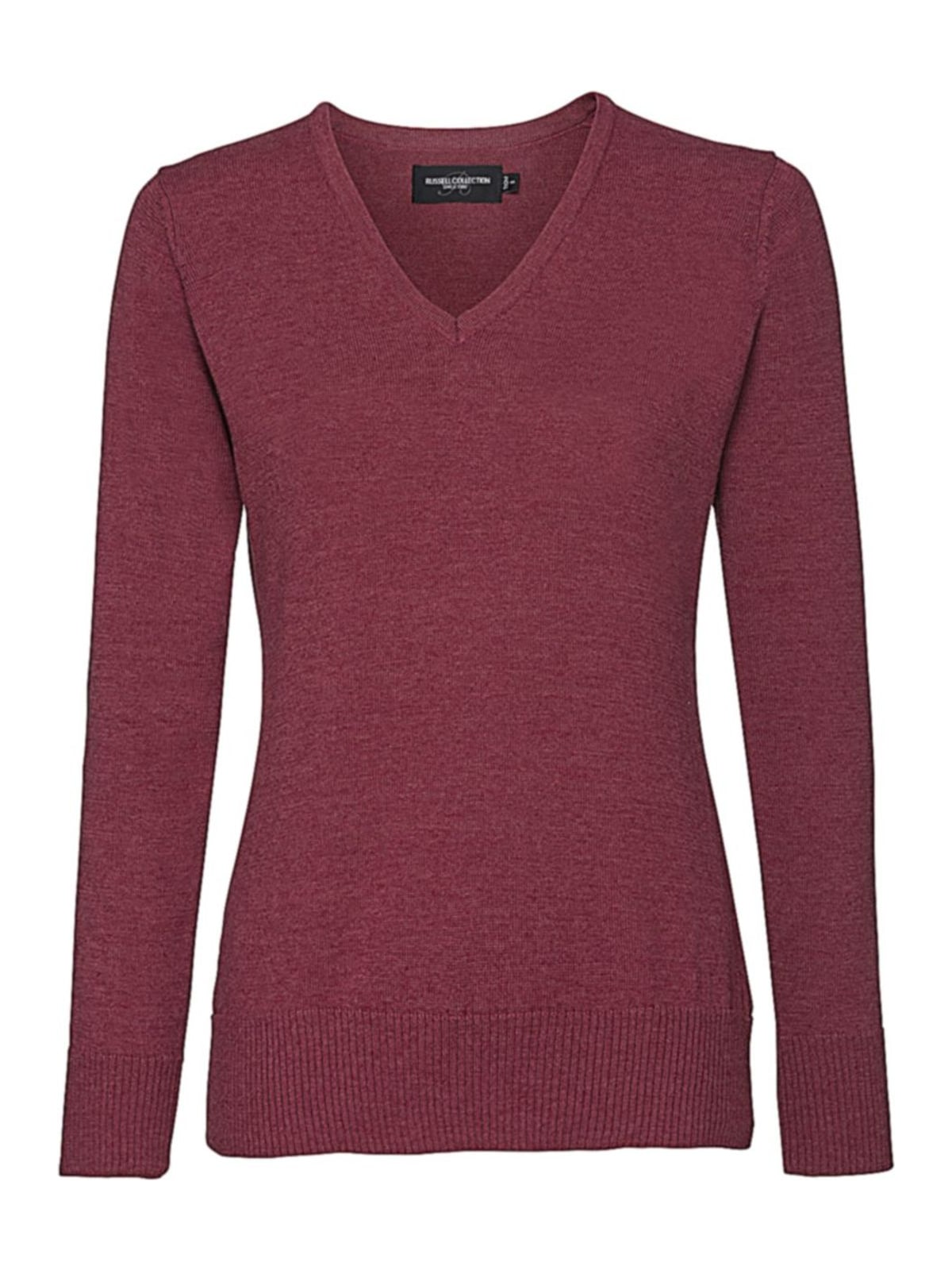 Γυναικείο Πλεκτό Πουλόβερ R-710F-0 Russell V-Neck Cranberry Marl