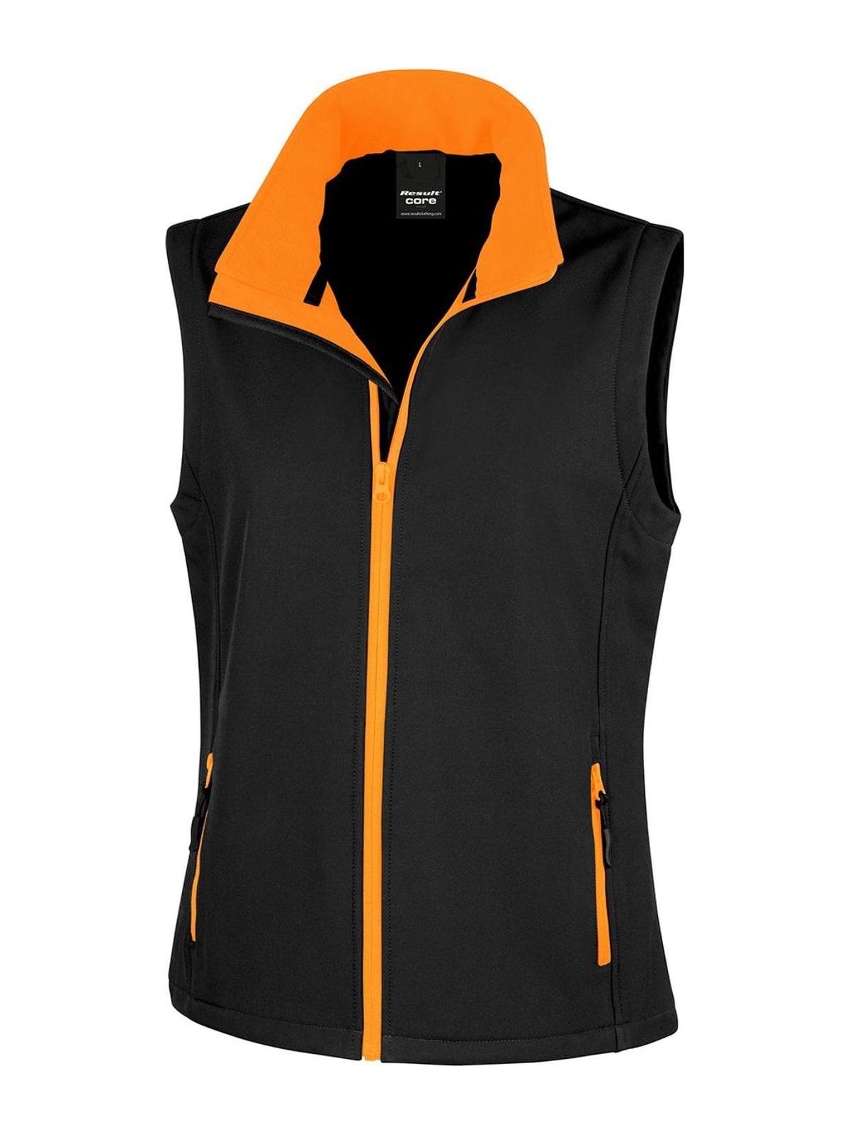 Γυναικείο Αμάνικο Μπουφάν Softshell R232F Result Core Black/Orange