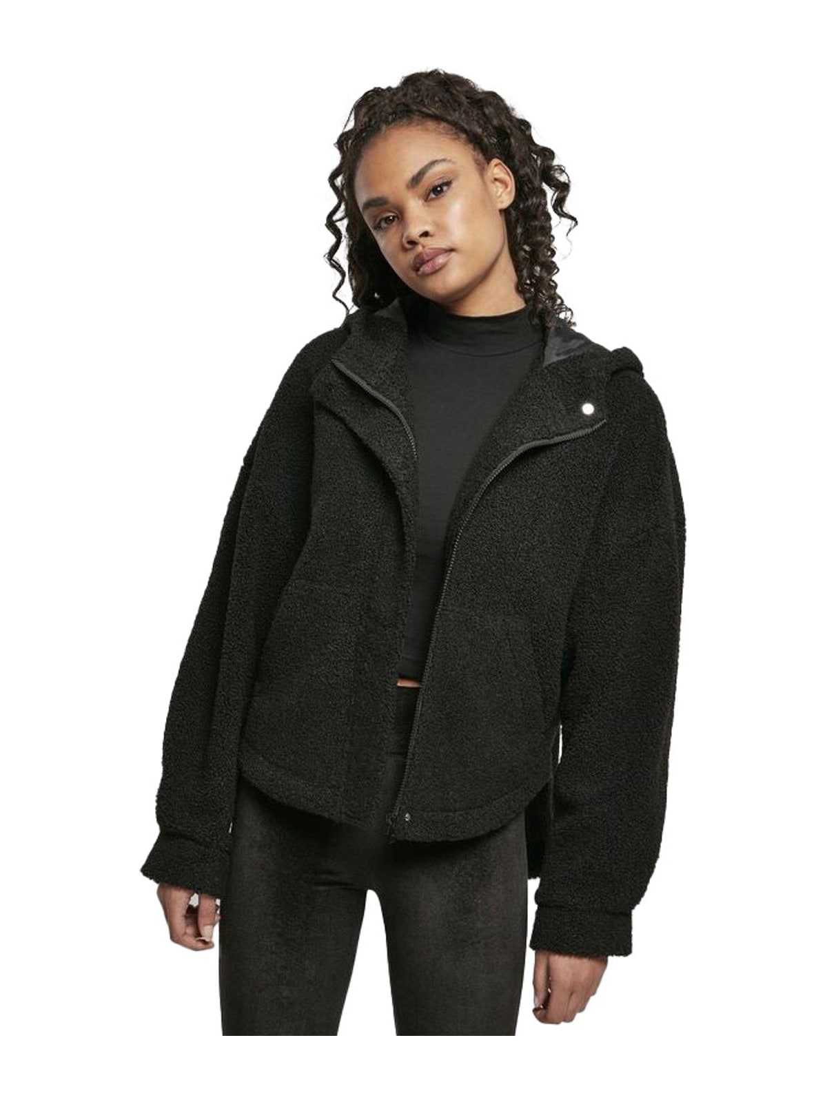 Γυναικείο Κοντό Μπουφάν Sherpa TB4545 Urban Classics Black